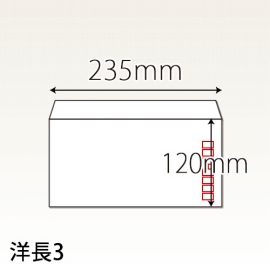 【既製品】洋長3(235x120mm)（〒枠あり）